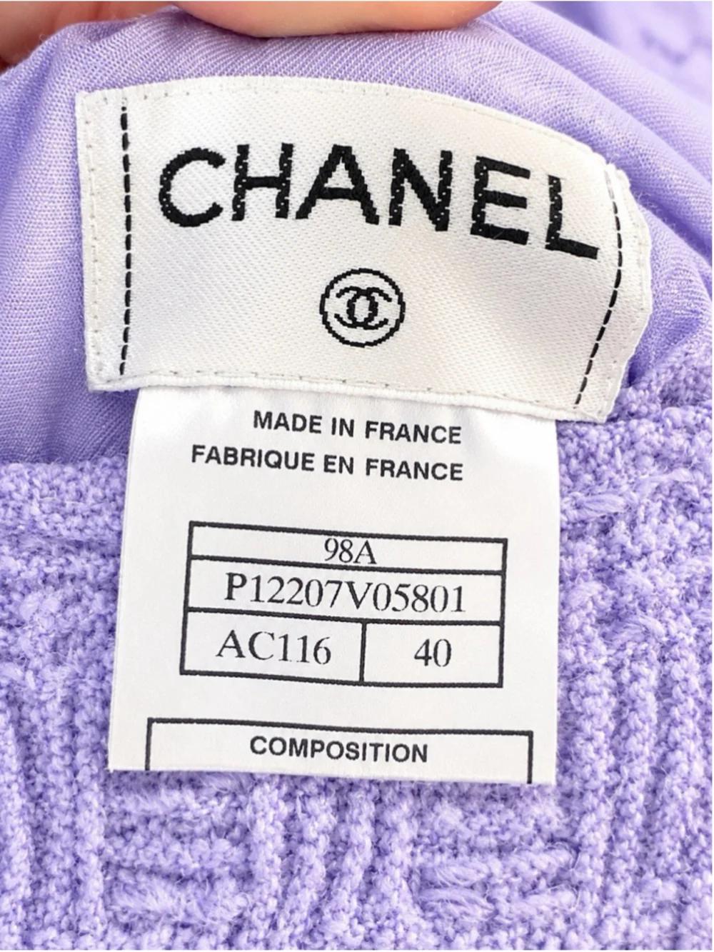CHANEL 98A Lilac Tweed Jacket Maxi Skirt Suit Set FR 40 Karl Lagerfeld
